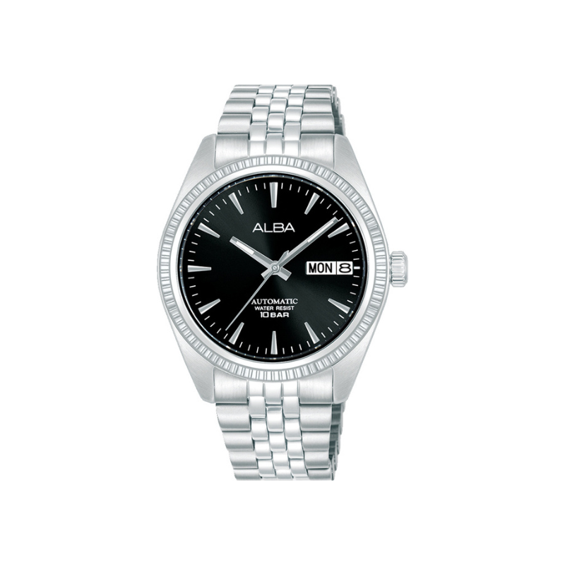 MECHANICAL LADY BLK DIAL SILVER STEEL 35.5MM- AL4803X1
