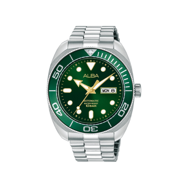 MECHANICAL GREEN DIAL SILVER STEEL 42MM-AL4817X1