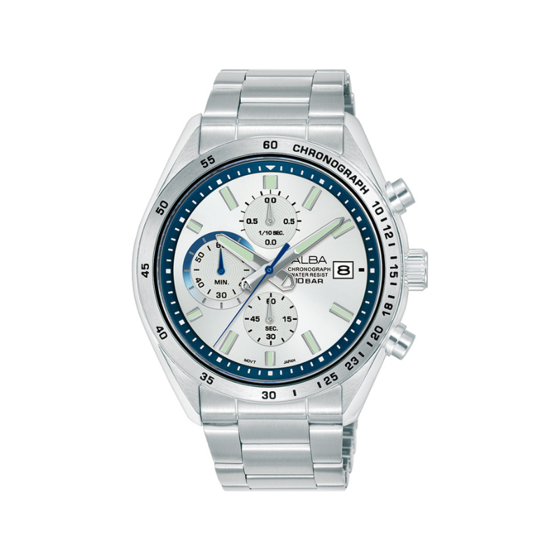 ACTIVE WHITE DIAL SILVER STEEL 43MM- AM3A61X1