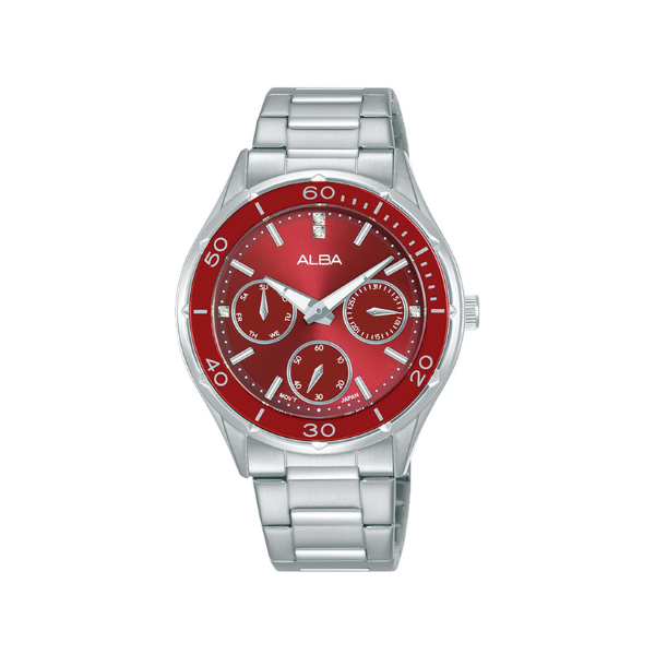 FASHION RED DIAL SILVER STEEL 36MM- AP6705X1