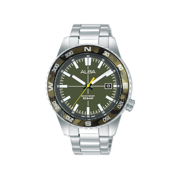 ACTIVE GREEN DIAL SILVER STEEL 42.6MM- AS9Q17X1
