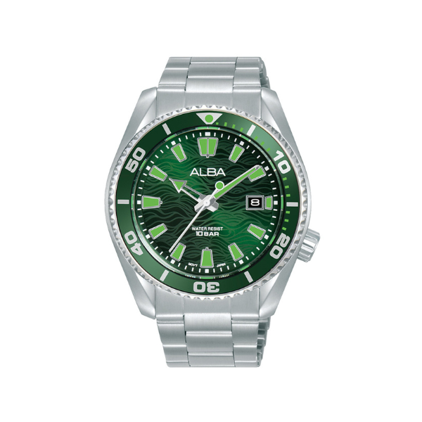 ACTIVE GREEN DIAL SILVER STEEL 43.5MM - AS9R69X1