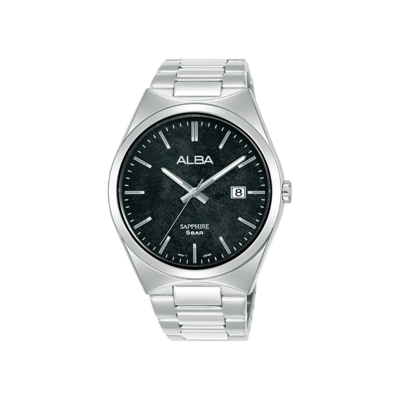 PRESTIGE BLK DIAL SILVER STEEL 41MM- AS9V83X1