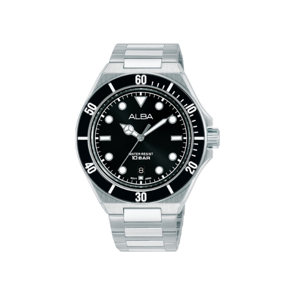 ACTIVE BLK DIAL SILVER STEEL 42MM- AS9W19X1