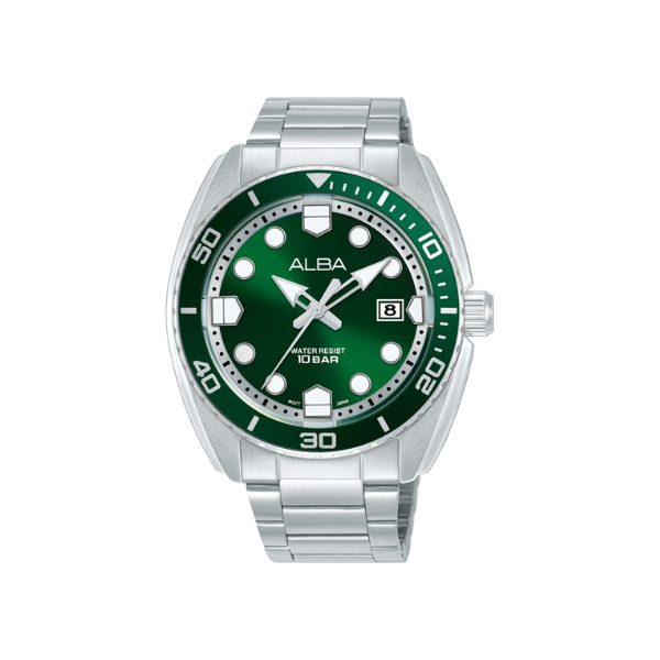 ACTIVE GREEN DIAL SILVER STEEL 43.5MM- AS9W23X1