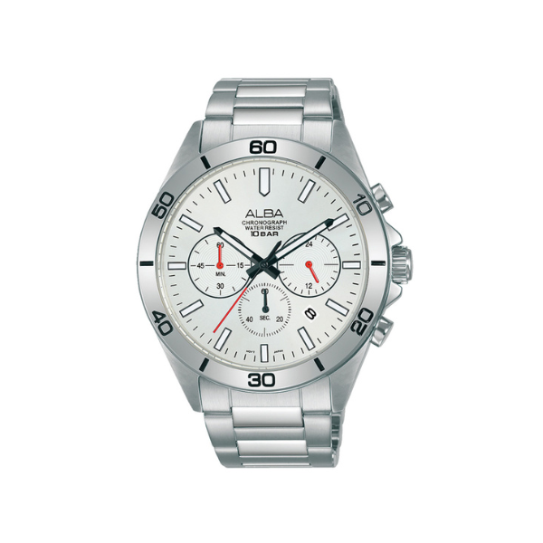 ACTIVE CHRONO WHITE DIAL STEEL 43MM - AT3H29X1