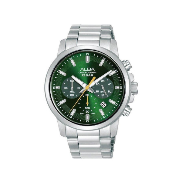 ACTIVE GREEN DIAL SILVER STEEL 42MM- AT3J53X1