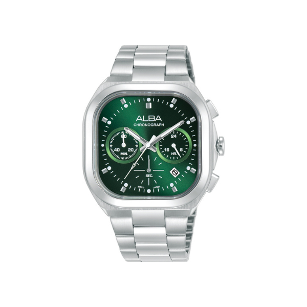 ACTIVE GREEN DIAL SILVER STEEL 39*48MM- AT3K99X1