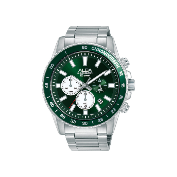 ACTIVE GREEN DIAL SILVER STEEL 45MM- AT3L13X1