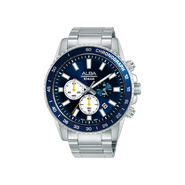 ACTIVE BLUE DIAL SILVER STEEL 45MM- AT3L15X1