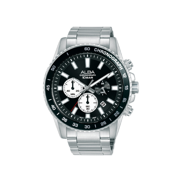 ACTIVE BLK DIAL SILVER STEEL 45MM- AT3L17X1