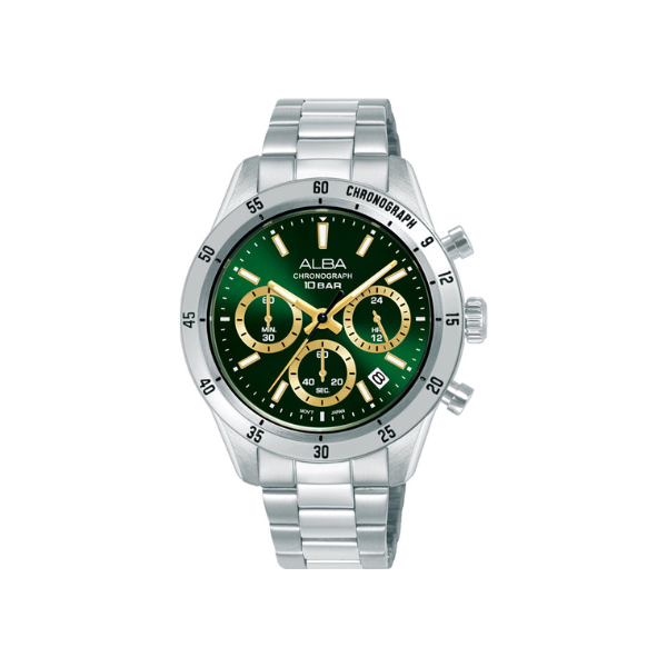 ACTIVE GREEN DIAL SILVER ST. 39.3MM- AT3L23X1