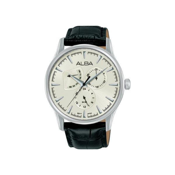 PRESTIGE OFF WHITE DIAL BLK LEATHER 42MM- AZ8021X1