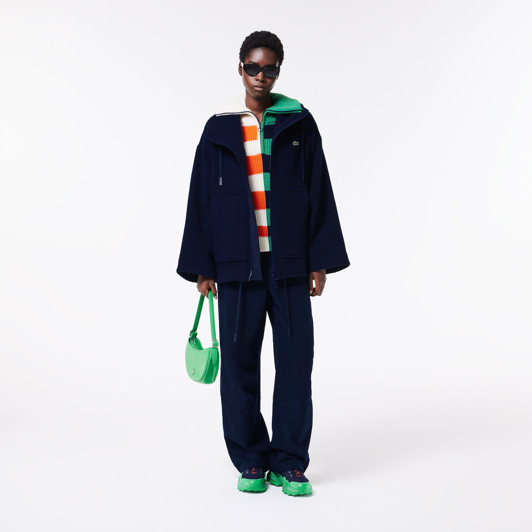 Short Oversized Recycled Wool Hooded Coat - BF0744