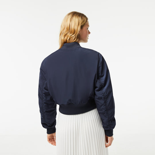 Women’S Lacoste Bomber Jacket With Ribbed Band Details - Bf5885 - MYHOLDAL LEBANON