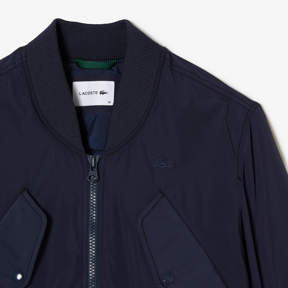 Women’S Lacoste Bomber Jacket With Ribbed Band Details - Bf5885 - MYHOLDAL LEBANON