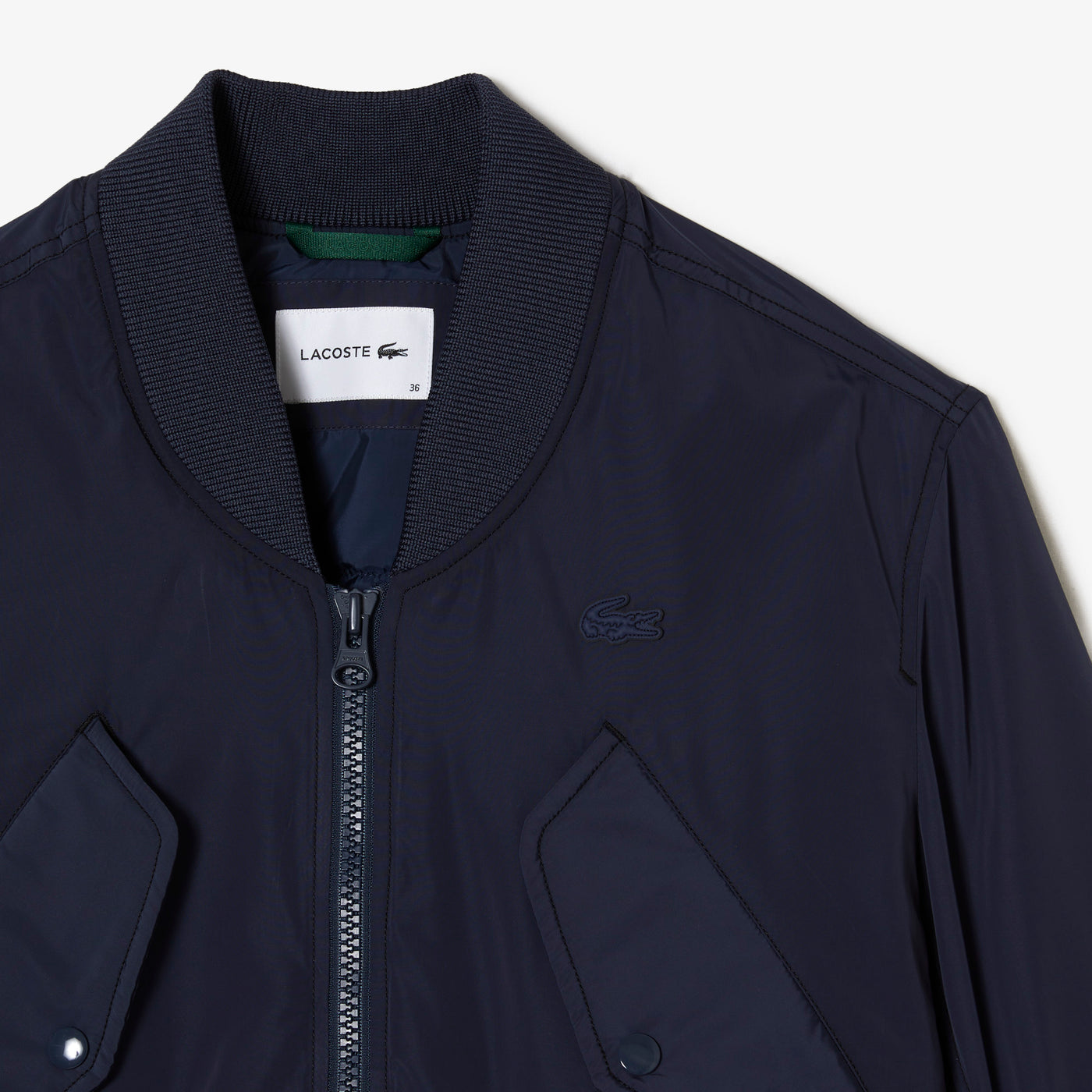 Women’S Lacoste Bomber Jacket With Ribbed Band Details - Bf5885