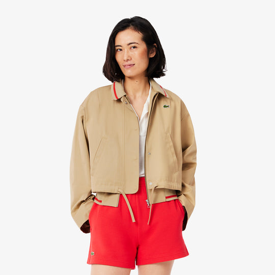 Oversized Logo Polo Collar Twill Jacket - BF9802