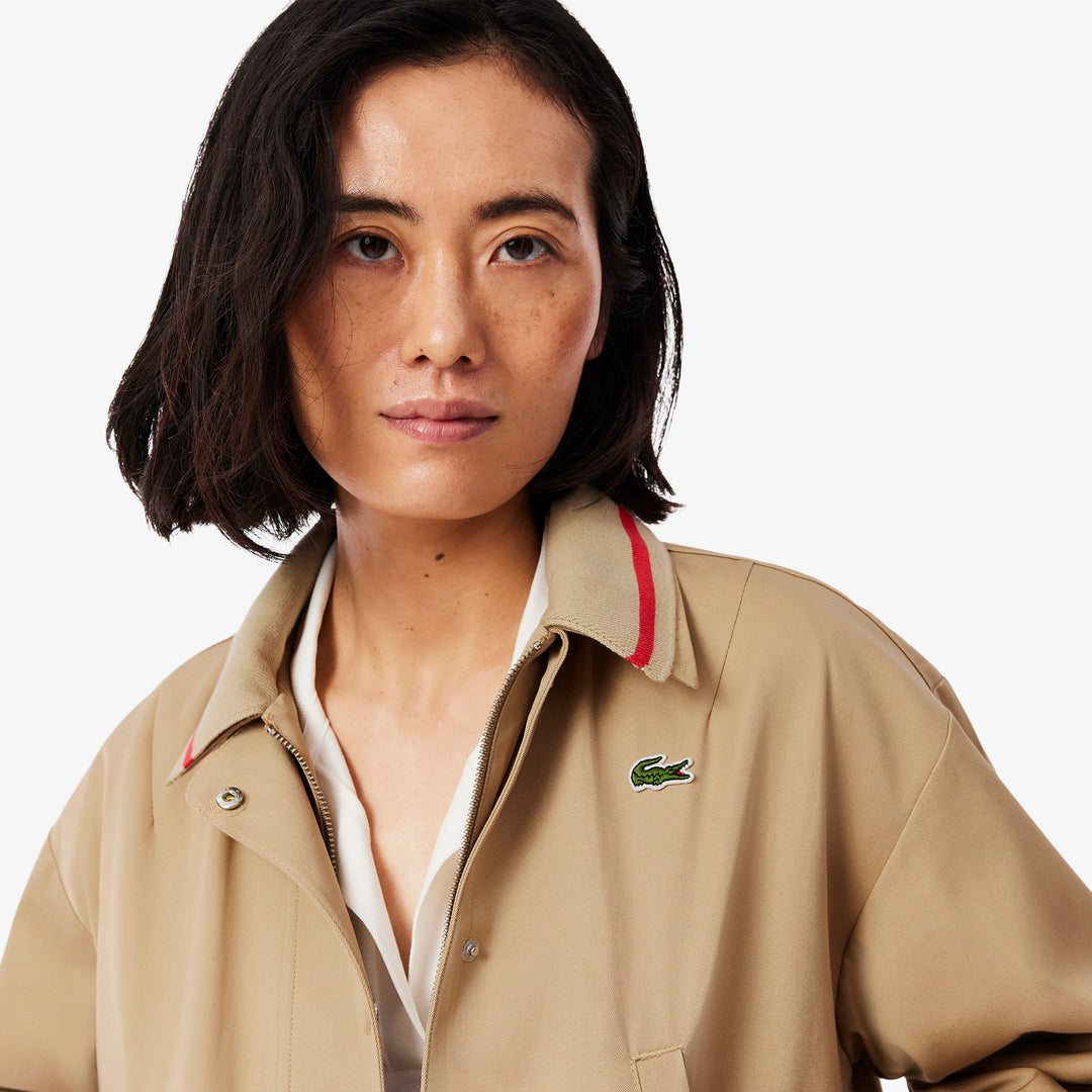 Oversized Logo Polo Collar Twill Jacket - BF9802