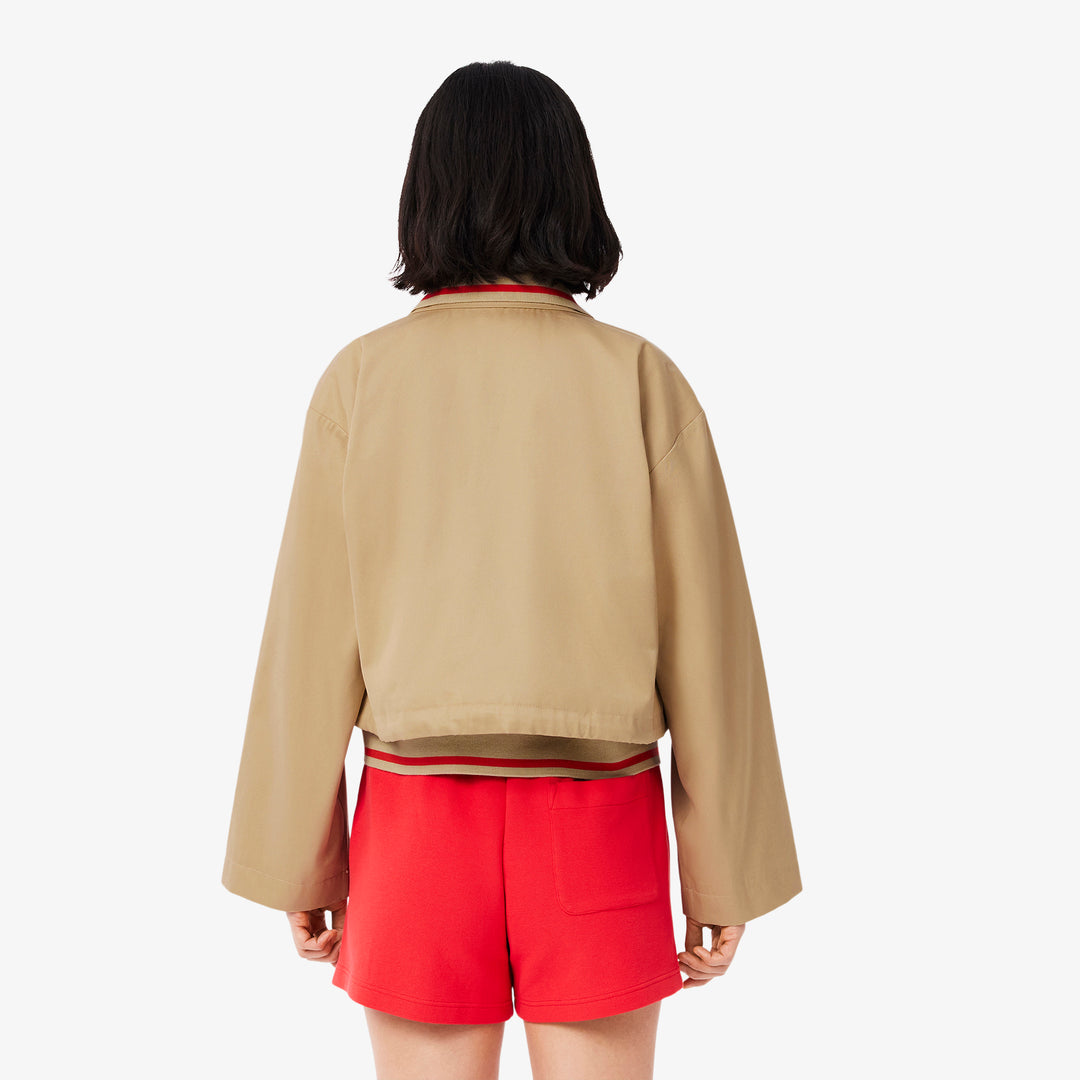 Oversized Logo Polo Collar Twill Jacket - BF9802