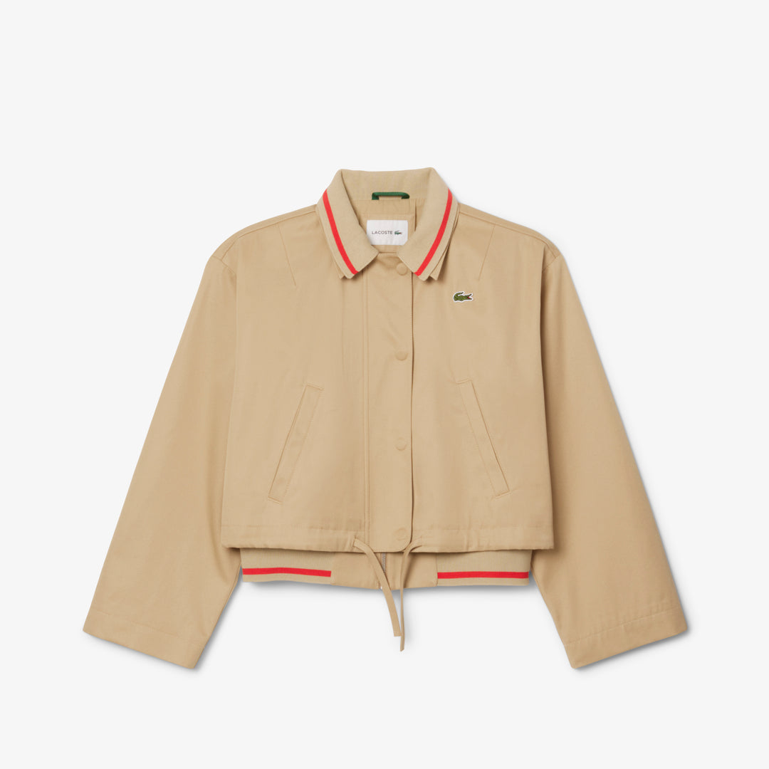 Oversized Logo Polo Collar Twill Jacket - BF9802
