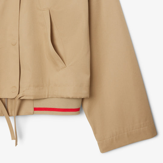 Oversized Logo Polo Collar Twill Jacket - BF9802
