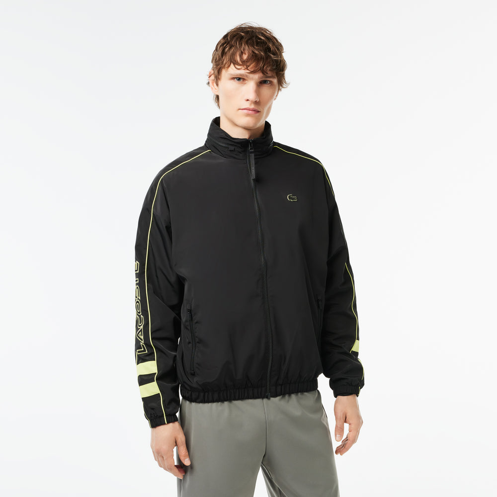 Contrast Detail Water Resistant Zipped Taffeta Jacket - BH1607