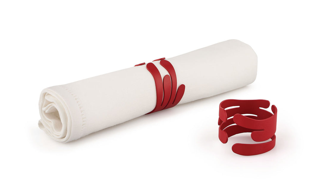 M.Bouq-D.Maaoui-Set Of Two Napkin Rings Red