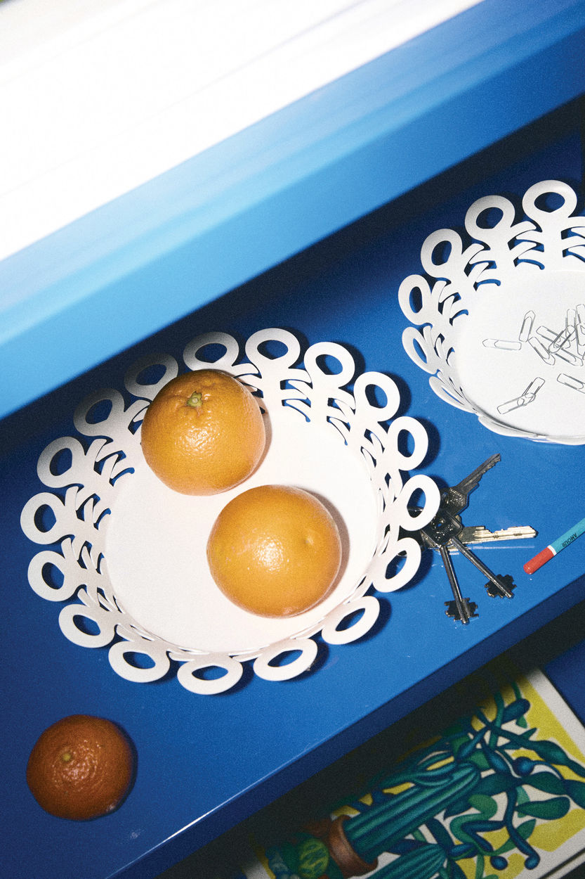 B&M-Vimini-Open-Work Basket In Steel White Cm.D25