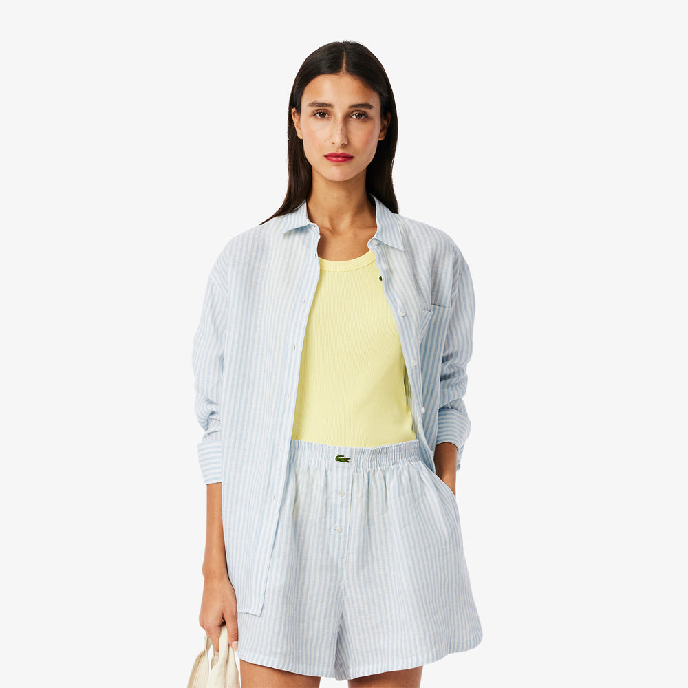 Oversized Striped Linen Shirt - CF0054