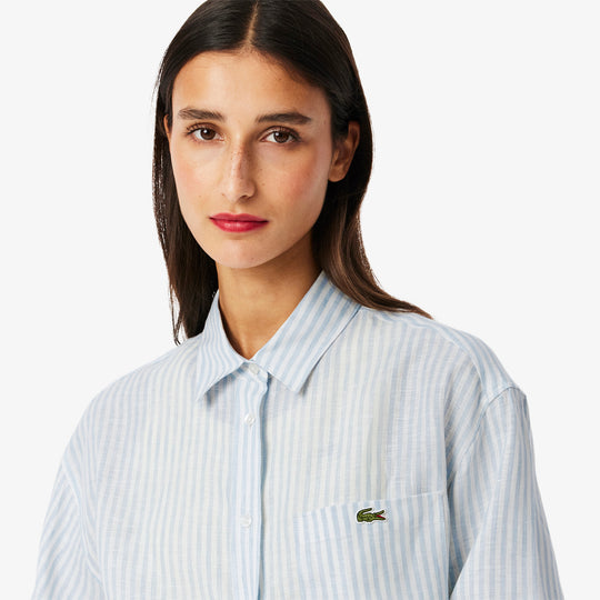 Oversized Striped Linen Shirt - CF0054