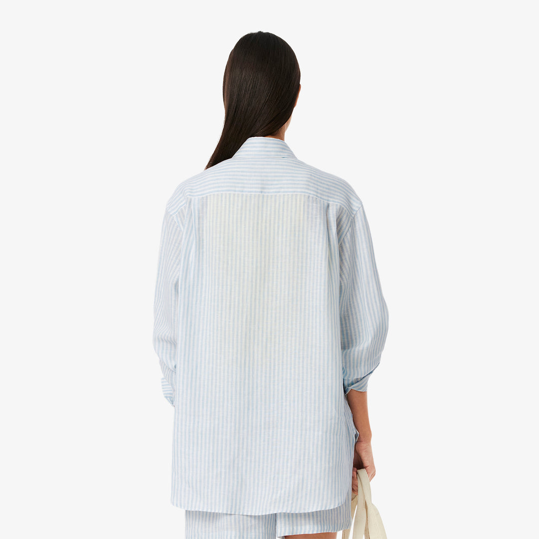 Oversized Striped Linen Shirt - CF0054