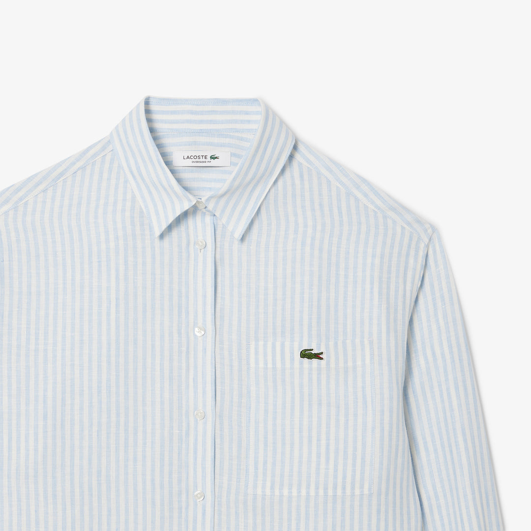 Oversized Striped Linen Shirt - CF0054