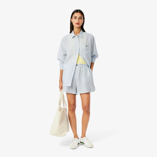 Oversized Striped Linen Shirt - CF0054