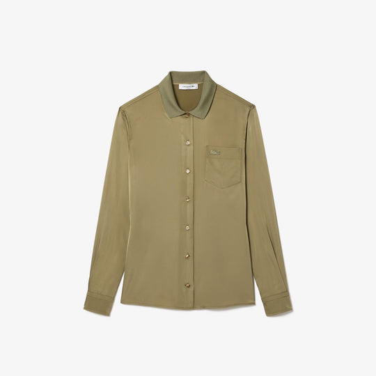 Slim Fit Fluid Ribbed Collar Shirt - CF3885