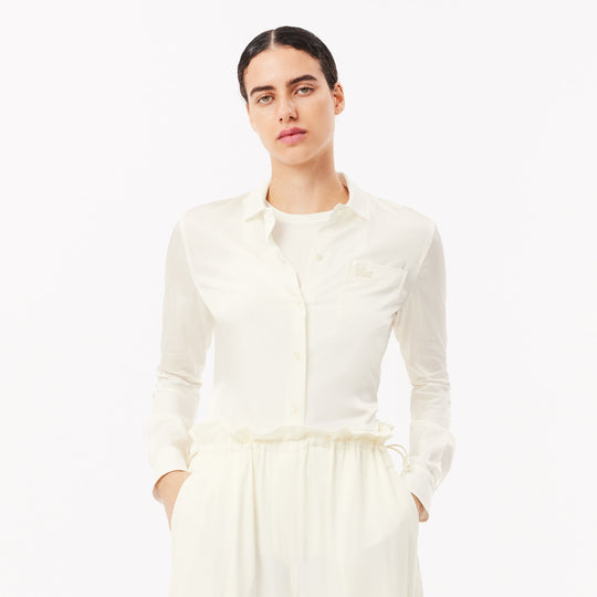 Slim Fit Fluid Ribbed Collar Shirt - CF3885