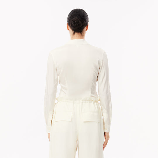 Slim Fit Fluid Ribbed Collar Shirt - CF3885