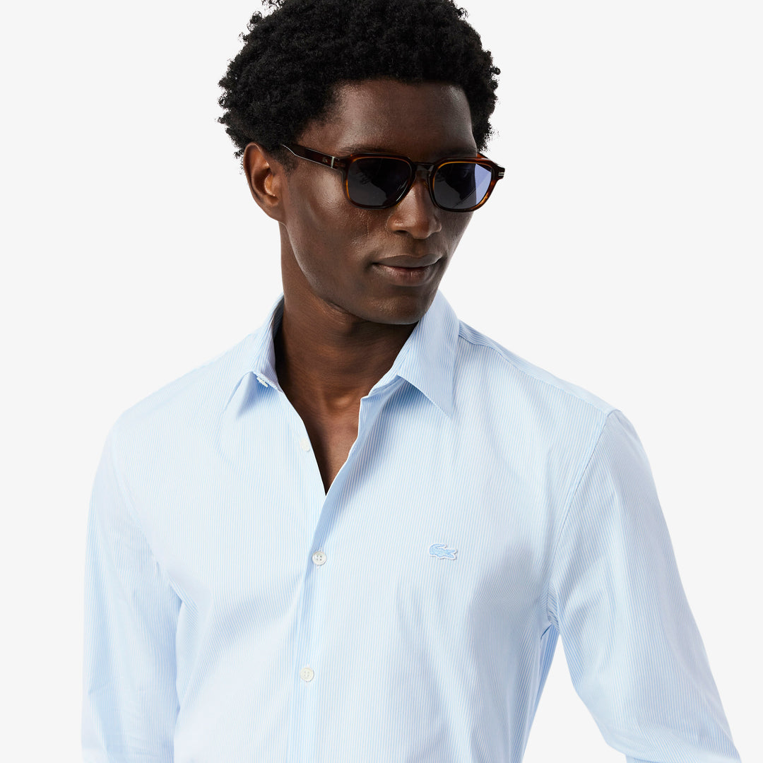 Slim Fit Striped Stretch Poplin Shirt - CH0198