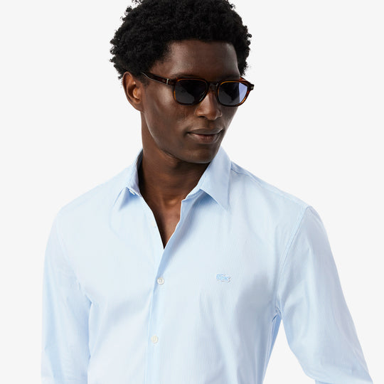 Slim Fit Striped Stretch Poplin Shirt - CH0198