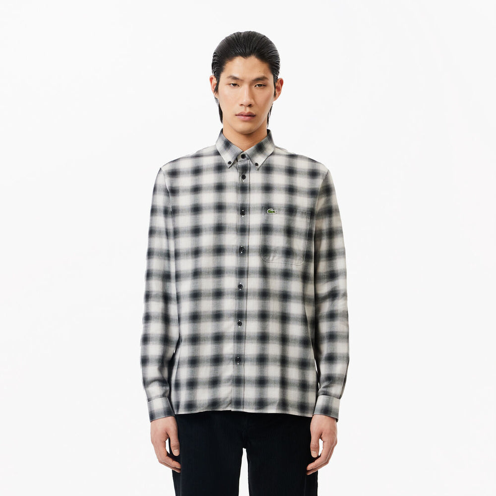 Cotton/Wool Blend Checked Flannel Shirt - CH1868