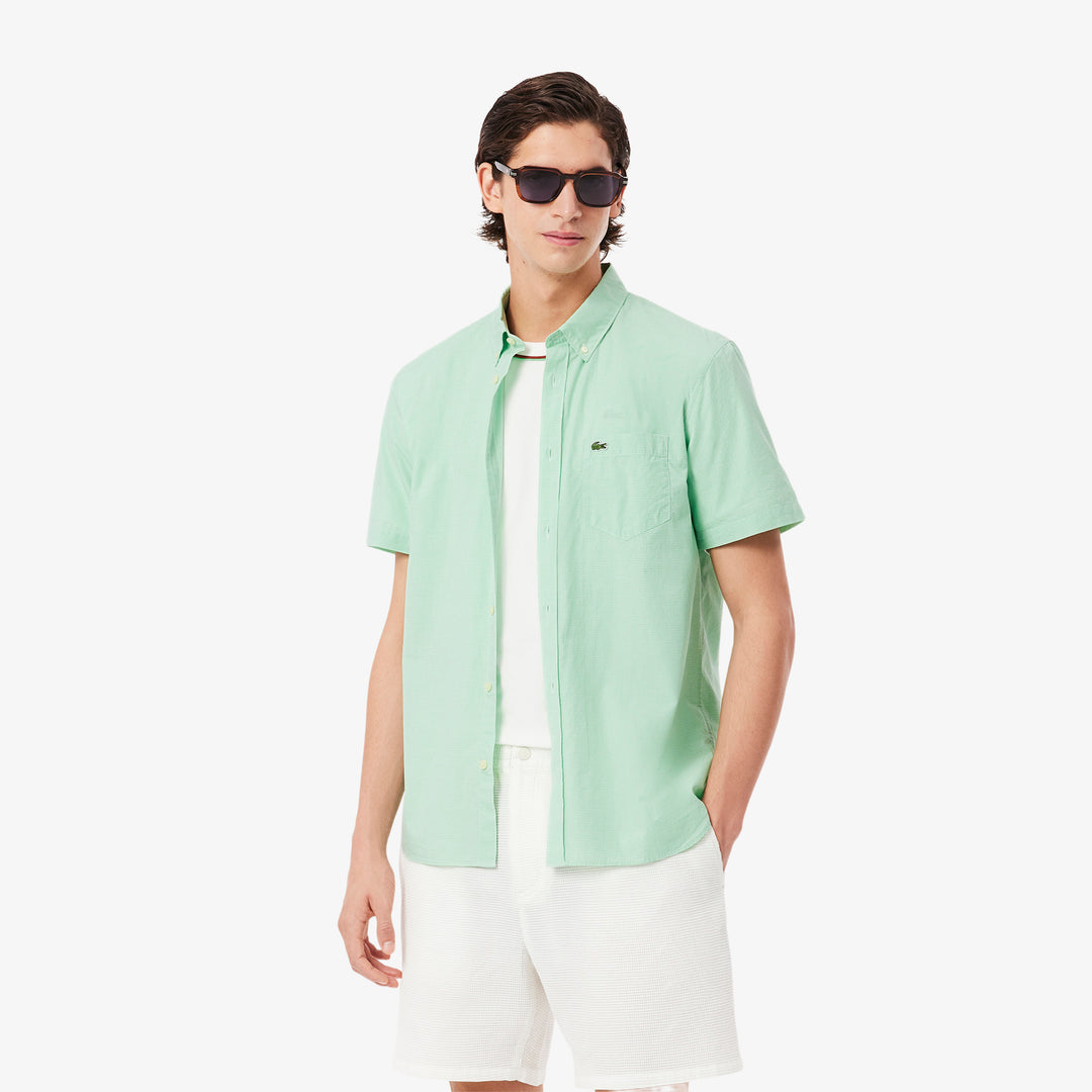 Short Sleeved Regular Fit Gingham Shirt - CH5622