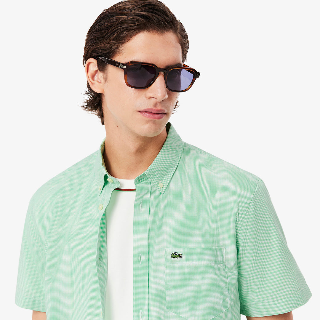 Short Sleeved Regular Fit Gingham Shirt - CH5622