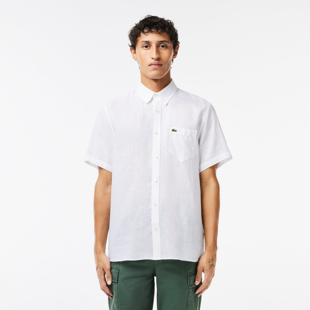 Men’s Lacoste Short Sleeve Linen Shirt - CH5699