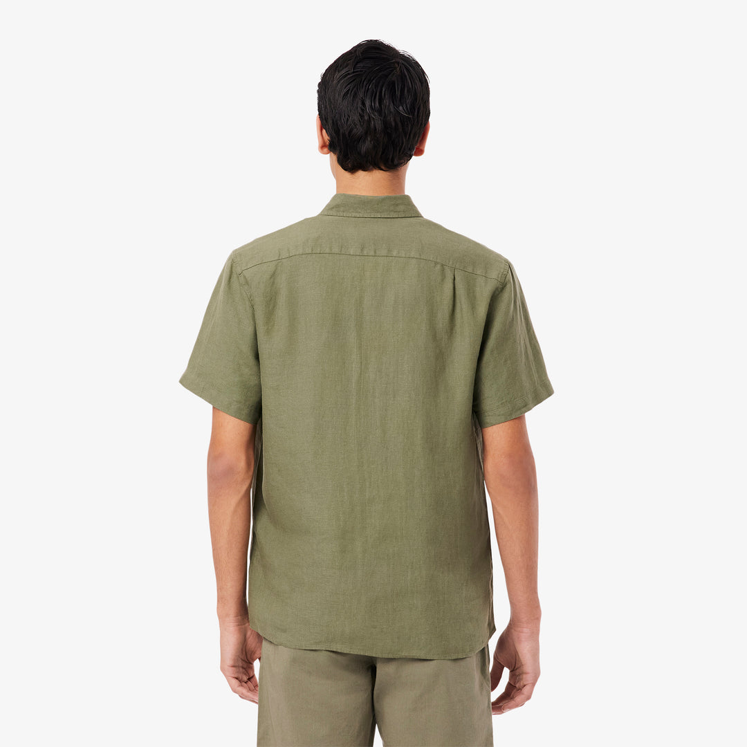 Men's Lacoste Short Sleeve Linen Shirt - CH5699