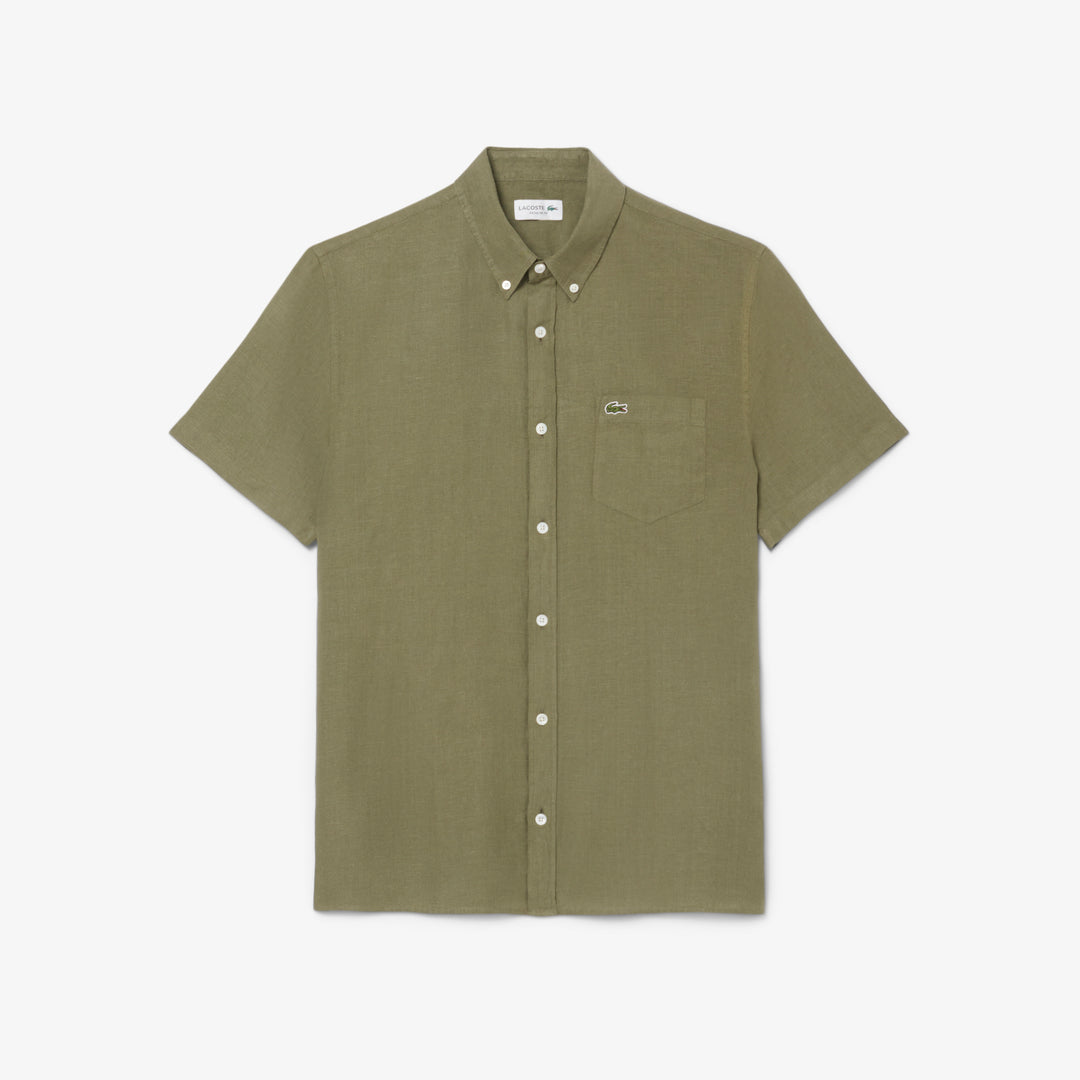 Men's Lacoste Short Sleeve Linen Shirt - CH5699