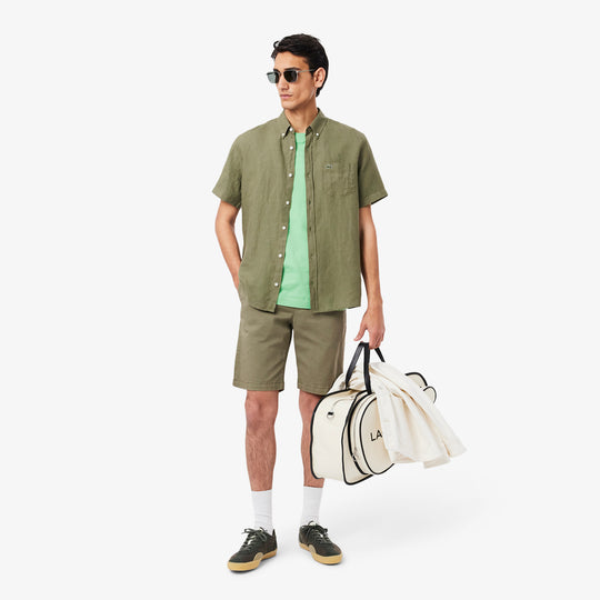 Men's Lacoste Short Sleeve Linen Shirt - CH5699