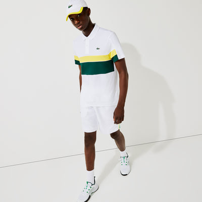 Men’S Lacoste Sport Colourblock Breathable Resistant Regular Fit Polo Shirt - Dh6932