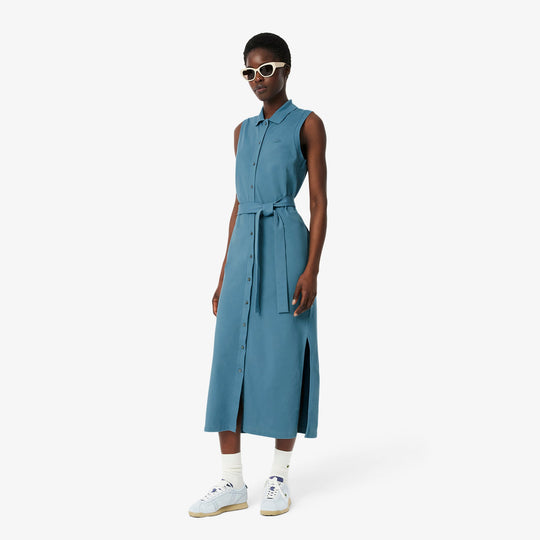 Long Stretch Petit Pique Polo Dress-EF1107