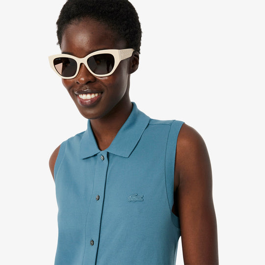 Long Stretch Petit Pique Polo Dress-EF1107