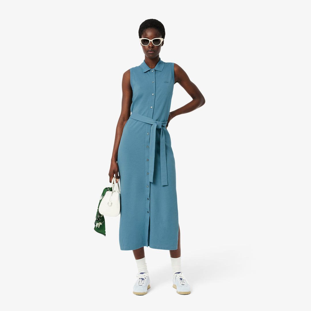 Long Stretch Mini Pique Polo Dress - EF1107